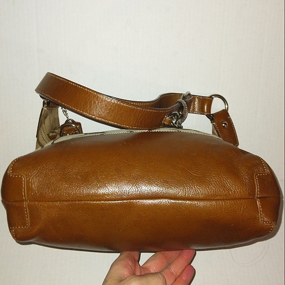 ☆Like New☆Gorgeous COACH Signature North South Convertible Pieced Leather Duffle - Picture 10 of 16